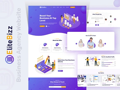 EliteBizz – Multipurpose Business Agency Website Templates 3d agency template agency website animation branding business agency website business idea business template business website design graphic design html html template html5 logo online website trending website ui