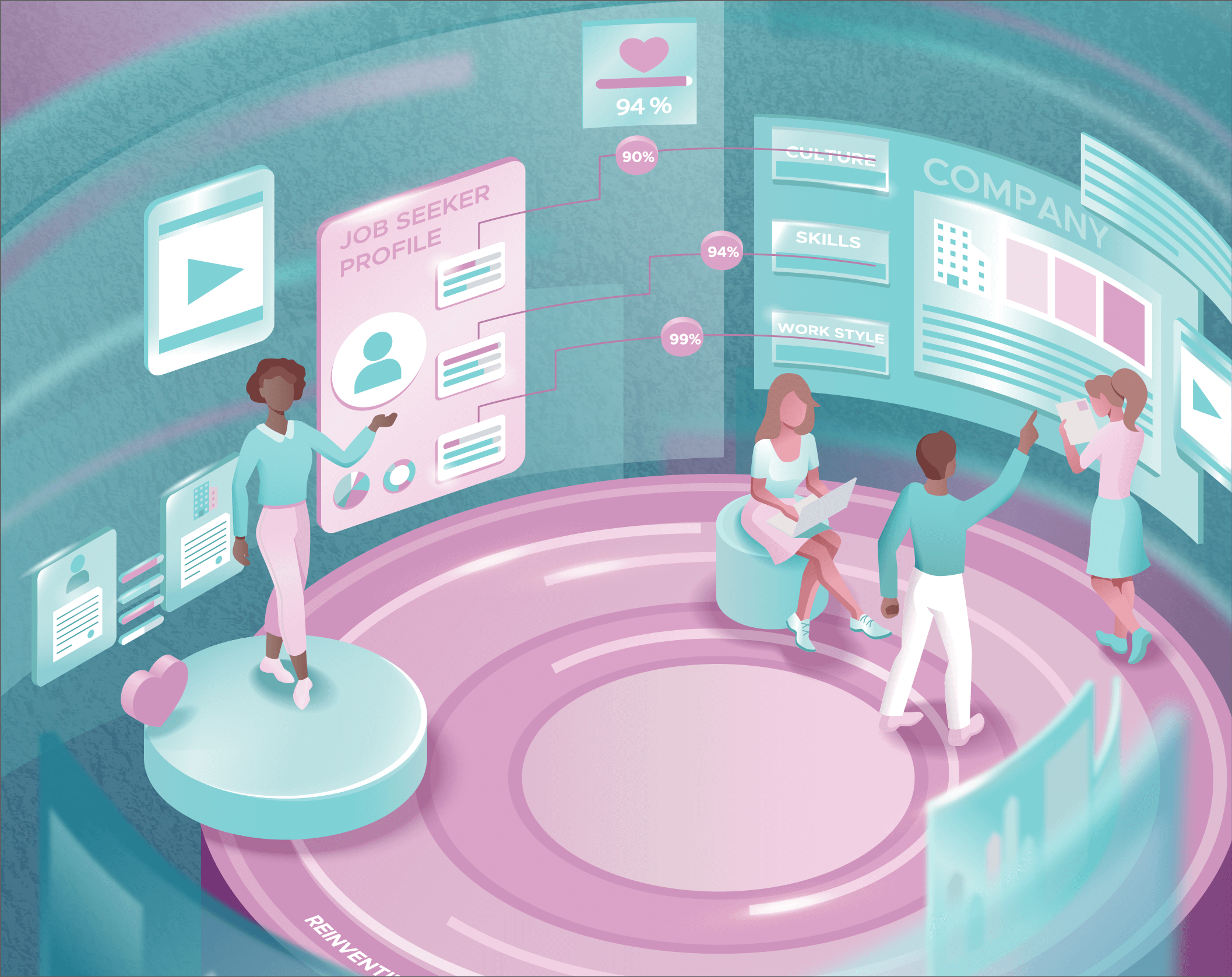 Recruitment service website illustration 3d illustration after effects animation design illustration isometric people website graphics website illustration