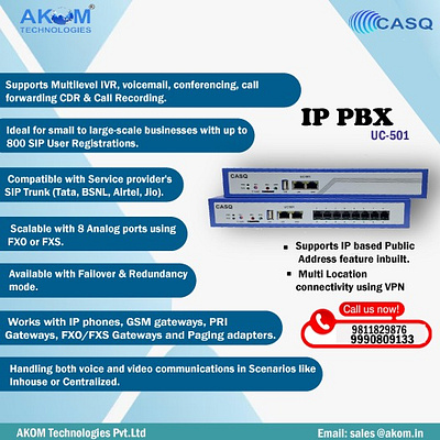 IPPBX System in Delhi- AKOM Technologies business communication information technology innovation ippbx voip solutions