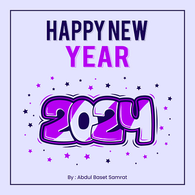 Happy New Year 2024 Typography Design. artist