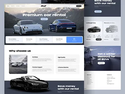 FNT - Premium Car Rental Web Design booking car car rental rent rent a car web web design website