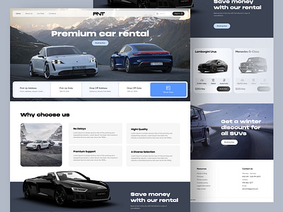 FNT - Premium Car Rental Web Design booking car car rental rent rent a car web web design website