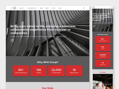 RPM Group Company Profile Website Landing Page ui ux