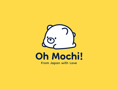 Oh Mochi! animal bear branding character cute dessert funny illustration kawaii line art logo mascot mochi