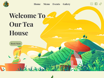 Tea House branding graphic design ui