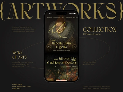 Online Museum App app branding design graphic design illustration typography ui ux