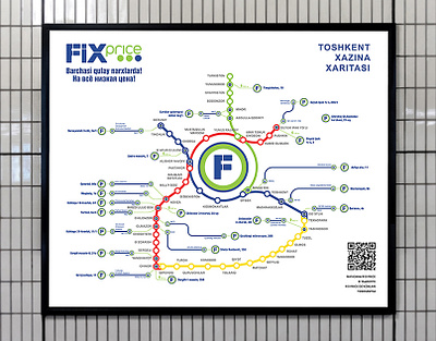 Fix Рrice in Tashkent metro advertising campaign branding fix price graphic design infographics map subway subway map tashkent tashkent metro