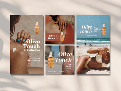 Olive Touch | Social Media Ads ads beauty branding bronzer graphic design instagram social media summer