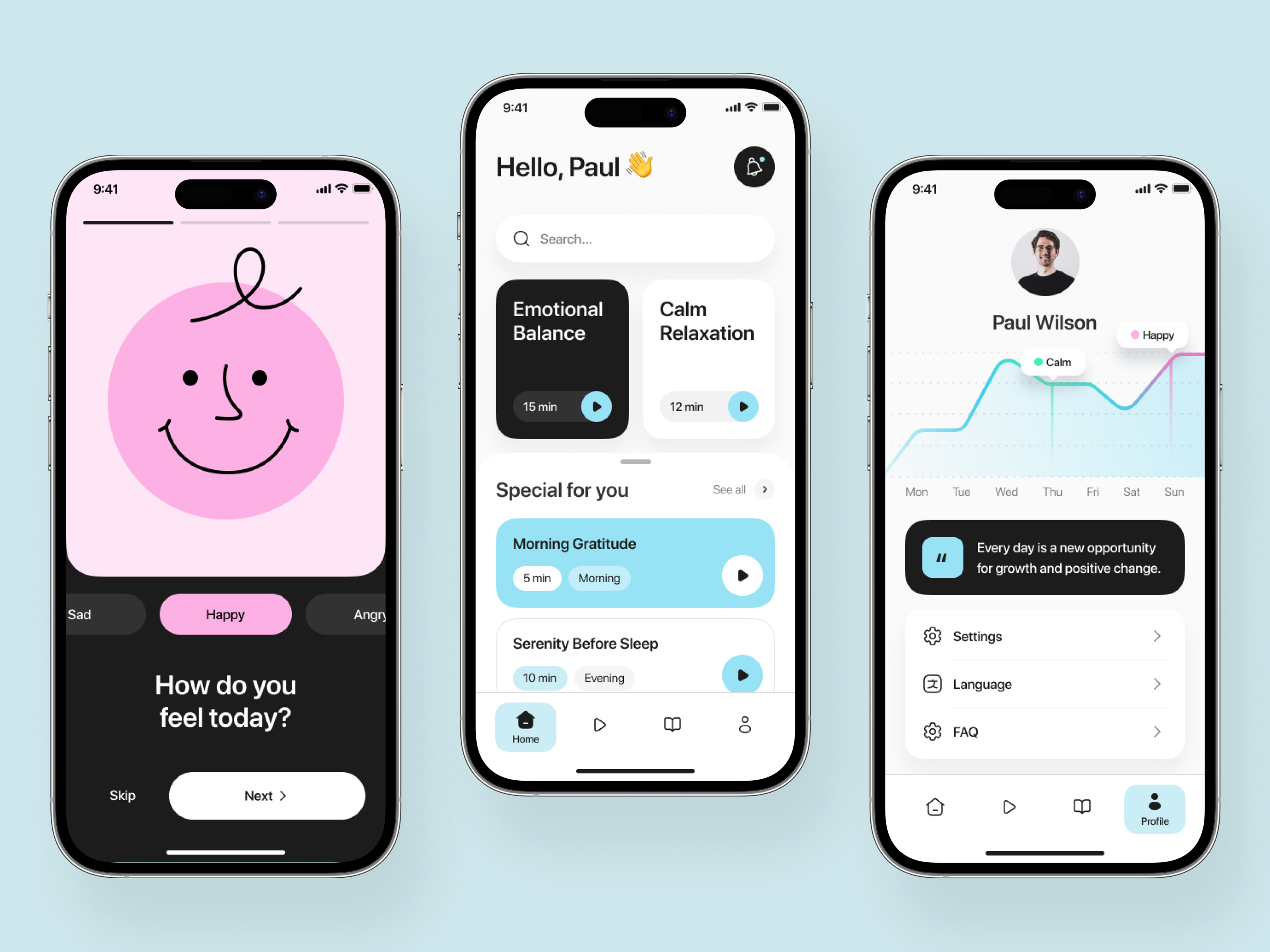 Self-care Mobile App Design Concept by Ronas IT | UI/UX Team on Dribbble