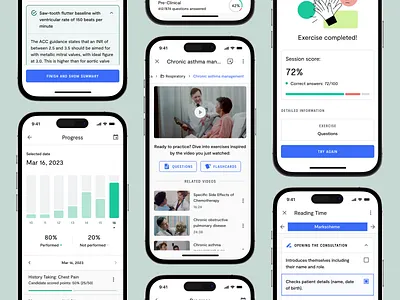 Web & Mobile Educational App: Quesmed app design clinic desktop app doctor edtech education health health app hospital interface learning medical medicine mobile app student study uiux university user interface web app
