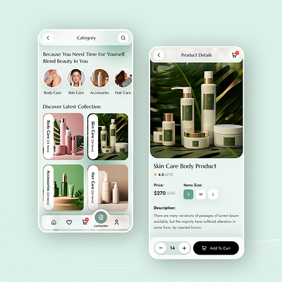 Glower - Cosmetic eCommerce Figma Mobile App UI Kit beauty cosmetics creative design figma figma design figma template instagram post product design skincare social media social media post template uiux