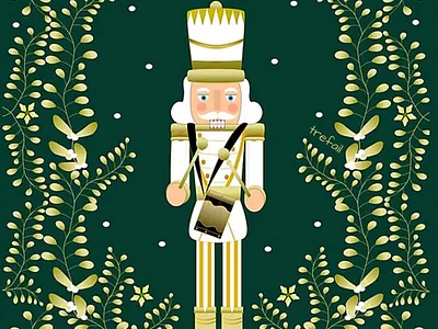 Nutcracker Greeting Card christmas greeting card design digital art digital illustration graphic design greeting card illustration nutcracker