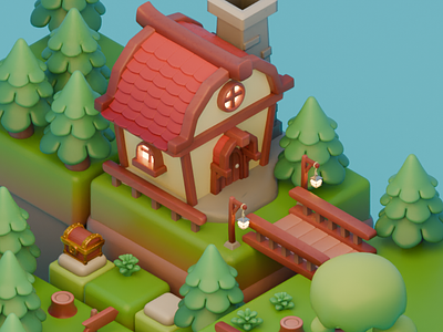 Isometric Scene 3d 3ddesign 3disometric blender isometric