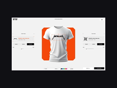 TTT — Custom Design Prints apparel business button clothing concept dailyui design designer ecommerce fashion inspiration mockup orange t shirt t shirt design template ui ux web design website