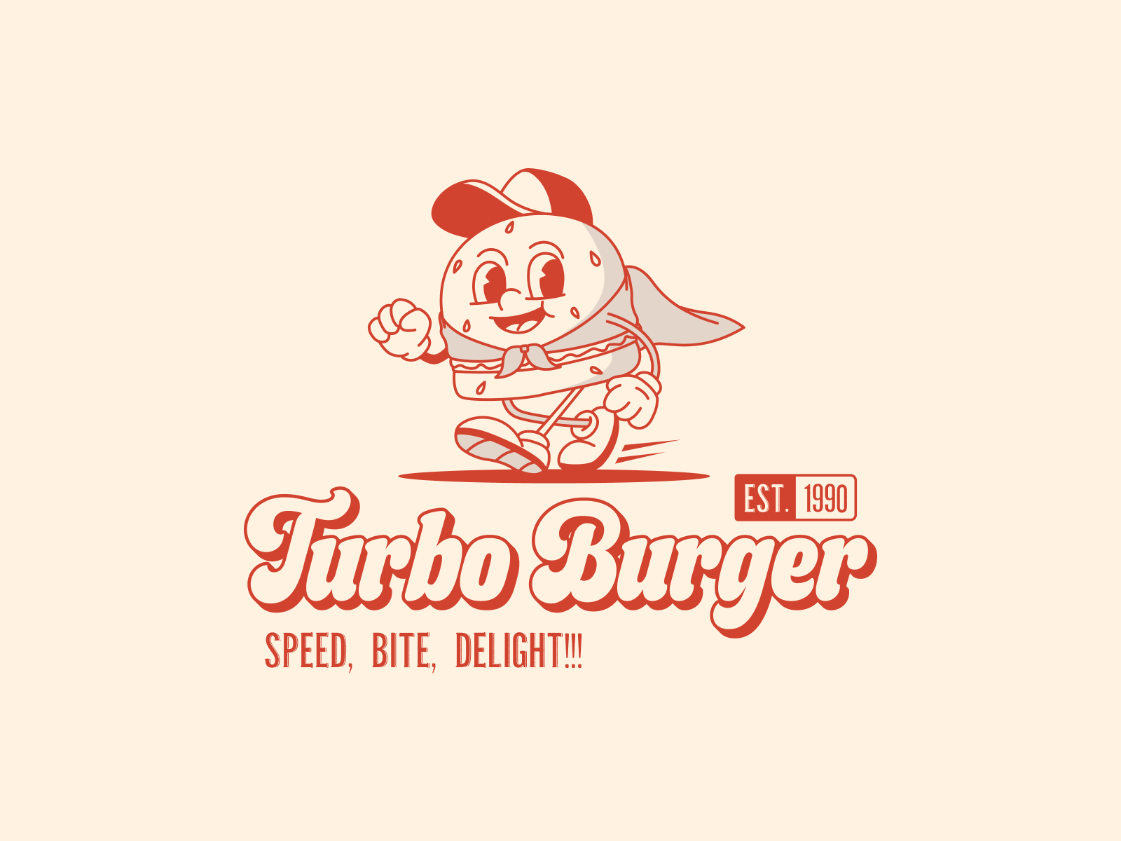 Turbo Burger - Vintage Logo by Vektora Illustration for Vektora on Dribbble