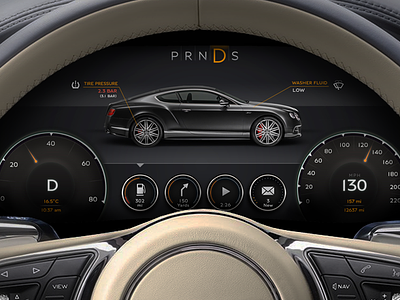 Bentley Continental GT Dashboard automotive bentley continental dashboard design digital gauges hmi instrument instrumentation interactive interface mmi speedometer ui