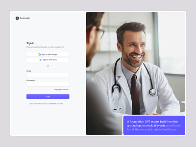 GenHealth - Login screen 2fa ai app application design desktop forgotpassword health healthcare login modern ui ui design ux web webapp