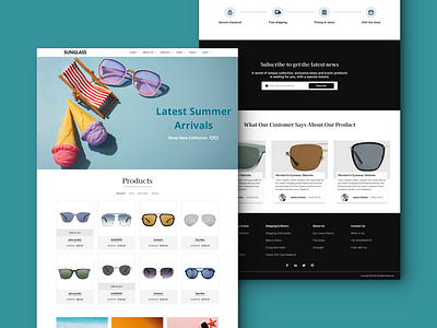 Sunglass Webdesign branding design ui