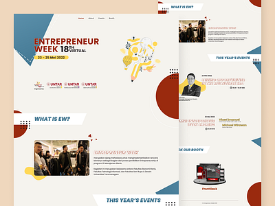 Entrepreneur Week 2022 Landing Page branding desain desktop desain landing page entrepreneur landing page ui ui design untar website website design website promosi