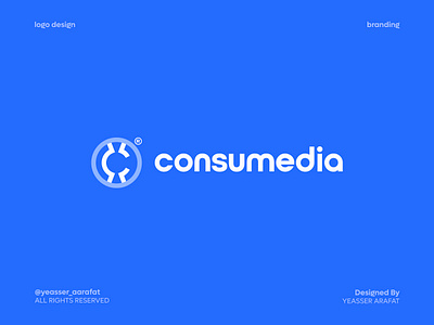 Consumedia Logo agency branding business company concept content creator design film idea lettering logo logotype maker media minimal modern multimedia play button production youtube