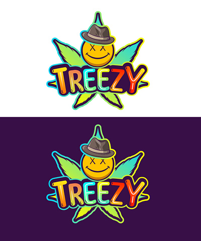 Treezy colorful illustration logo 3d art branding cannabis leaves colorful logo drawing graphic design illustration logo treezy vector