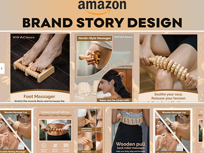 Amazon Brand Story - Wooden Massager amazon amazonbrand amazonbrandstory branding design graphic design graphicdesign illustration listingimages photoshop