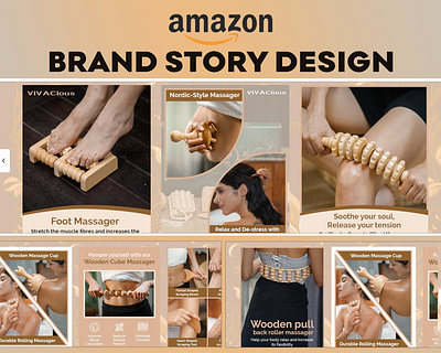 Amazon Brand Story - Wooden Massager amazon amazonbrand amazonbrandstory branding design graphic design graphicdesign illustration listingimages photoshop