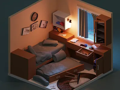 3D MY ROOM WHEN DESTROYED🤯 3d 3dilustrasi 3droom blender destroyed graphic design