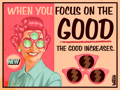 When you focus on the good illustration motivation positivity retro surrealism vector vintage