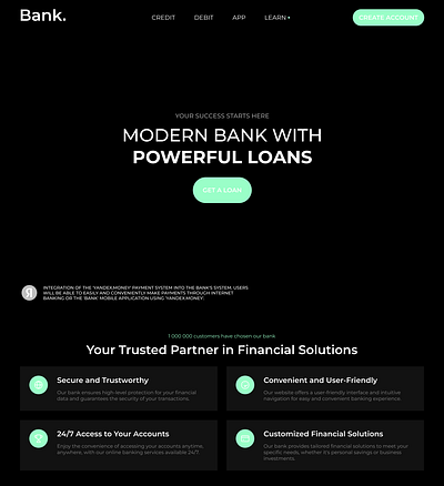 Bank home page ui