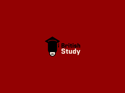 British Study [School] academic hat brand identity branding british guard british logo british study creative logo learning language logo logotype london logo modern logo red logo school logo study logo