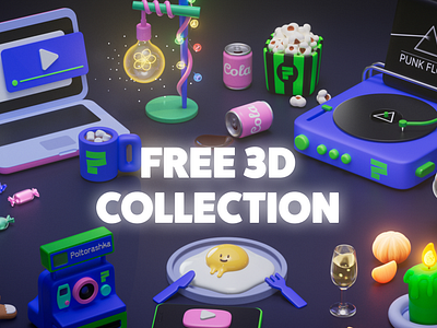 FREE 3D New Year Collection 3d 3d candy 3ddesign 3dfree 3dicons 3dlaptop 3dpack 3dpopcorn 3dshapes animation design free graphic design icons illustration motion graphics newyear