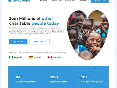 NGO landing page design figma landing page mobile design ngo ui ui ux ux web design website design