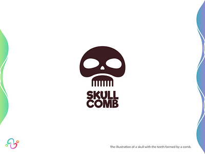 Skull Comb Logo barber barbershop brand design brand designer comb ghost hair hairstyle head horror logo design logo designer logo for sale logo idea logo inspiration logomark logotype skeleton skull zzoe iggi