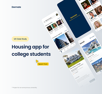 UX Case study: Housing app for college students case study college housing app ui ux ux case study