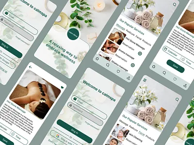 Web & mobile - Spa Massage Salon Sketch Template branding facial graphic design homeui massage design massage mobile mobile app mobile design oil app relax ui spa app spa design spa ui ui ui app ui design ux web design web ui