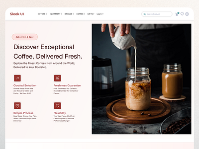 Coffee Subscriptions Landing Page-Web Design coffee landing page landing page subscriptions page ui uiux website design