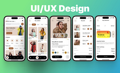 Mobile App Design (Winter Jacket) graphic design landing page design mobile app design responsive design ui ui ux design user centric design website design