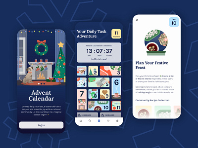 🎄 Unwrap the Joy: Christmas Advent Calendar Concept! 🎁 advent calendar app christmas design graphic design illustration mobile mockups ui ui design ui mockups ux xmas