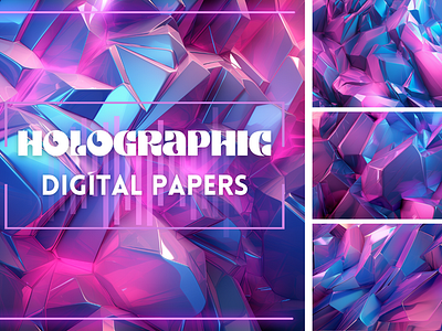 Holographic Digital Backgrounds graphic design pink ombre background