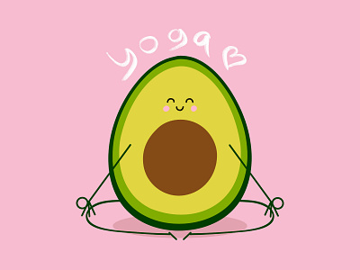 Avocado Yoga 🥑 🧘‍♀️ art avocado drawing graphic design illustration vector yoga адобе иллюстратор дизайн открытка