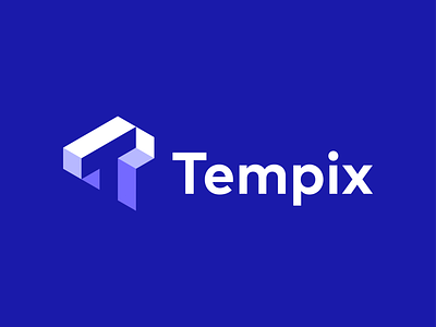 Tempix logo | Branding, Mark, Symbol, Modern, Lettermark branding design digital marketing graphic design logo logo design marketing marketing agency media pixel team typography ui ux