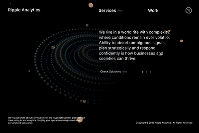 Ripple Analytics 3d analytics animation dora landing motion graphics