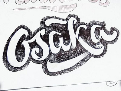 OSAKA - Lettering with Pen branding calligraphy design fonts graphic design idea illustation japan lettering logo logotype osaka script typography