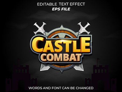 castle combat text for badge game app badge dedieval gaming label logo rpg ui