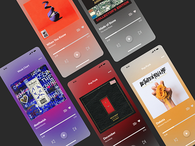 Music Player App Design v1 app app design gradient music music player music streaming ui uiux ux