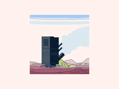 Terraforming unit design exploration illustration machine minimalist robot science fiction scifi space terraformation vector