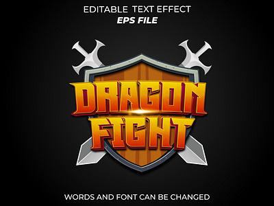 dragon fight text for badge game app badge branding dragon fight label logo ui