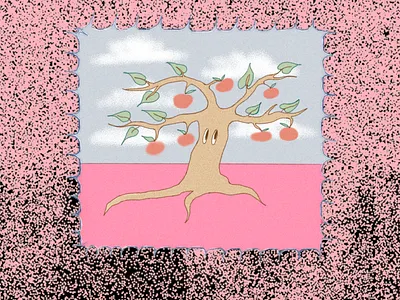 𝑜𝓇𝒶𝓃𝑔𝑒 𝓈𝑒𝒶𝓈𝑜𝓃 comic illustration nature orange procreate texture tree