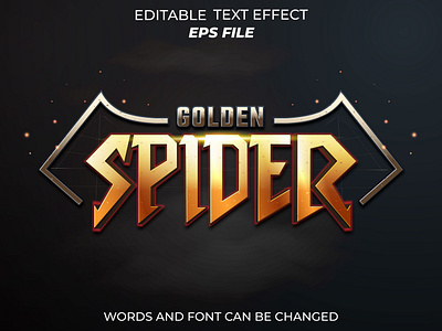 spider text for badge game badge branding golden label logo spider ui